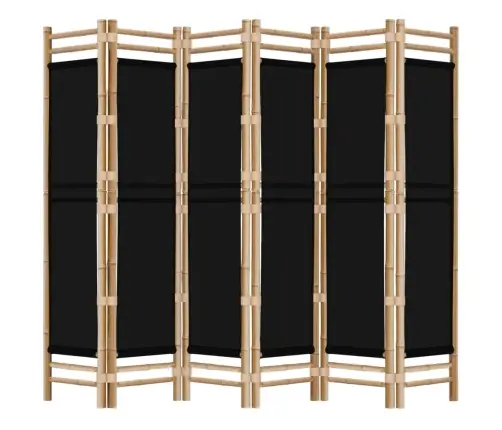 Istabas Aizslietnis, 6 Paneļi, 240 Cm, Bambuss Un Audekls Vidaxl