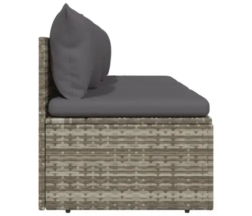 Trīsvietīgs Dārza Dīvāns Ar Matračiem, Pelēka Pe Rotangpalma Vidaxl