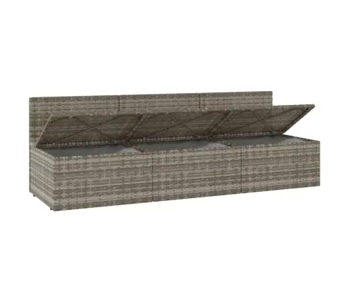 Trīsvietīgs Dārza Dīvāns Ar Matračiem, Pelēka Pe Rotangpalma Vidaxl