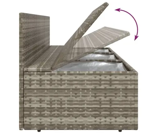 Trīsvietīgs Dārza Dīvāns Ar Matračiem, Pelēka Pe Rotangpalma Vidaxl