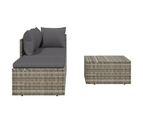 4-Daļīgs Dārza Atpūtas Mēbeļu Komplekts, Pelēka Pe Rotangpalma Vidaxl