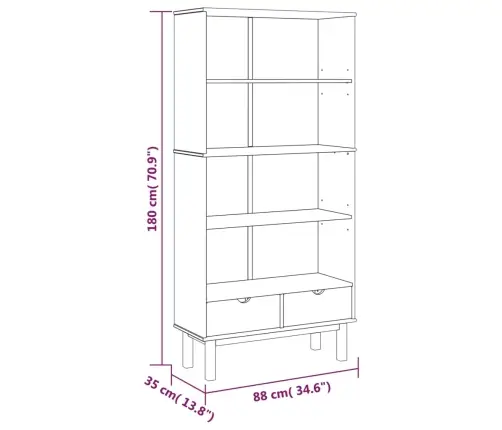 Raamatukapp "Otta" 2 Sahtliga, Pruun, Männipuit