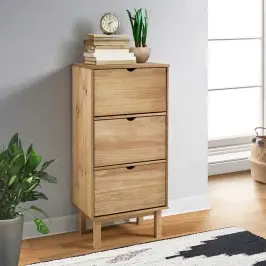 Apavu Skapis Otta, 3 Atvilktnes, Brūns, Priedes Masīvkoks Vidaxl Apavu Skapis Otta, 3 Atvilktnes, Brūns, Priedes Masīvkoks Vidaxl