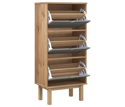 Batų Spintelė Su 3 Stalčiais Otta, Ruda/Pilka, Pušies Masyvas