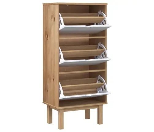 Jalatsikapp "Otta" 3 Sahtliga, Pruun Ja Valge, Männipuit