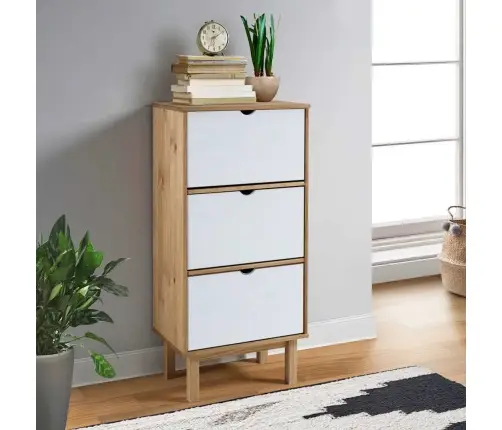 Jalatsikapp "Otta" 3 Sahtliga, Pruun Ja Valge, Männipuit