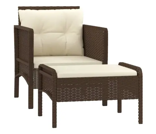 2-Daļīgs Dārza Atpūtas Mēbeļu Komplekts, Brūna Pe Rotangpalma Vidaxl