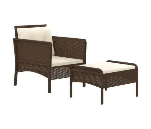 2-Daļīgs Dārza Atpūtas Mēbeļu Komplekts, Brūna Pe Rotangpalma Vidaxl