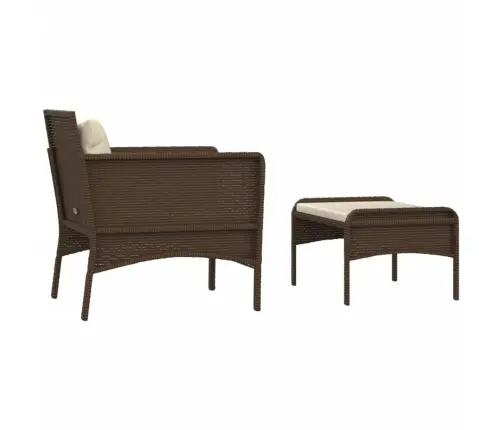 2-Daļīgs Dārza Atpūtas Mēbeļu Komplekts, Brūna Pe Rotangpalma Vidaxl