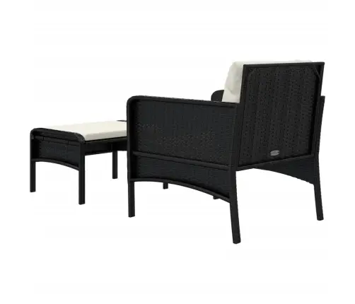 2-Daļīgs Dārza Atpūtas Mēbeļu Komplekts Ar Matračiem, Pe, Melns Vidaxl