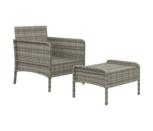 Sodo Komplektas Su Pagalvėlėmis, 2 Dalių, Pilkas, Poliratanas