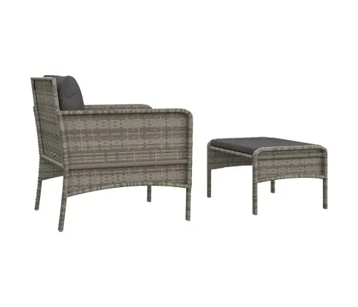 Sodo Komplektas Su Pagalvėlėmis, 2 Dalių, Pilkas, Poliratanas