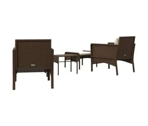 5-Daļīgs Dārza Atpūtas Mēbeļu Komplekts Ar Matračiem, Brūns Pe Vidaxl