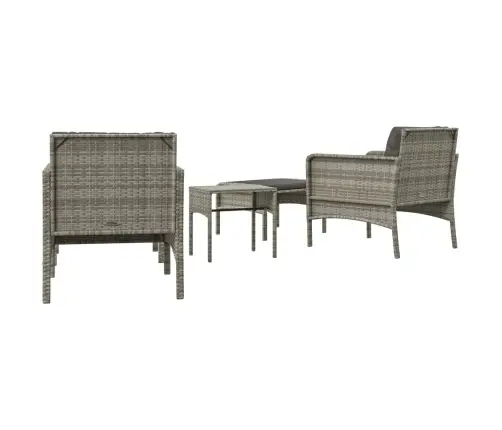 5-Daļīgs Dārza Atpūtas Mēbeļu Komplekts Ar Matračiem, Pelēks Pe Vidaxl