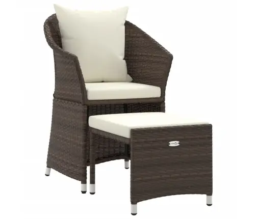 2-Daļīgs Dārza Atpūtas Mēbeļu Komplekts, Brūna Pe Rotangpalma Vidaxl