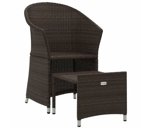 2-Daļīgs Dārza Atpūtas Mēbeļu Komplekts, Brūna Pe Rotangpalma Vidaxl