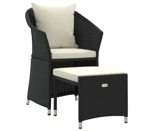 Sodo Komplektas Su Pagalvėlėmis, 2 Dalių, Juodas, Poliratanas