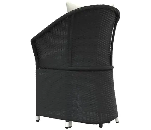 Sodo Komplektas Su Pagalvėlėmis, 2 Dalių, Juodas, Poliratanas