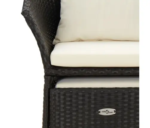 Sodo Komplektas Su Pagalvėlėmis, 2 Dalių, Juodas, Poliratanas