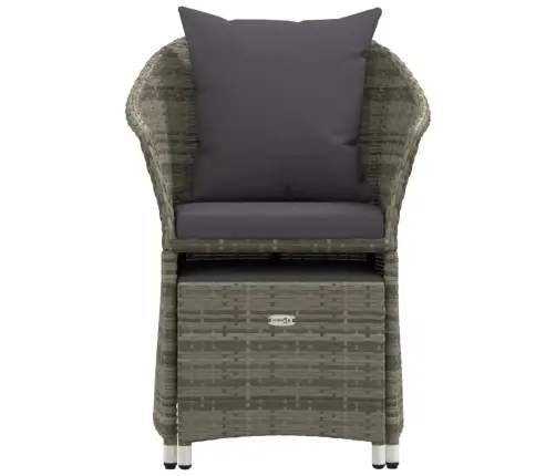 2-Osaline Aiamööbli Komplekt Patjadega, Hall, Polürotang