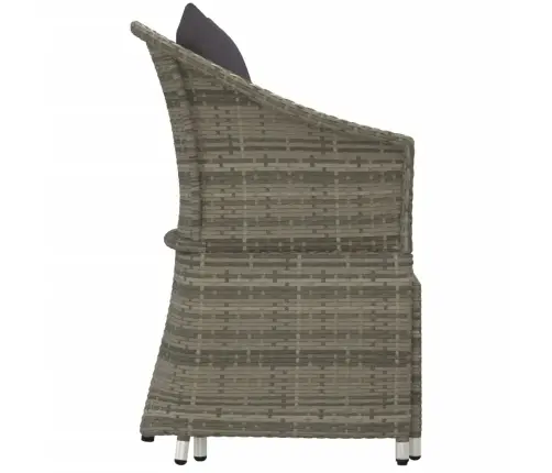 2-Osaline Aiamööbli Komplekt Patjadega, Hall, Polürotang