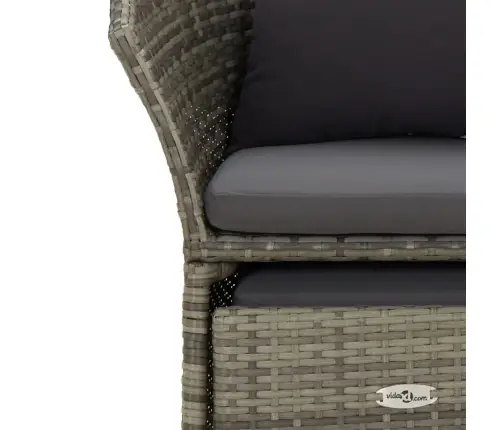 2-Osaline Aiamööbli Komplekt Patjadega, Hall, Polürotang