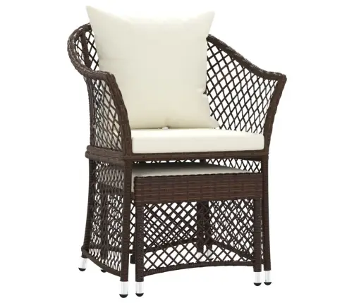 2-Daļīgs Dārza Atpūtas Mēbeļu Komplekts, Brūna Pe Rotangpalma Vidaxl