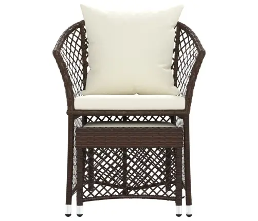 2-Daļīgs Dārza Atpūtas Mēbeļu Komplekts, Brūna Pe Rotangpalma Vidaxl