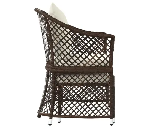 2-Daļīgs Dārza Atpūtas Mēbeļu Komplekts, Brūna Pe Rotangpalma Vidaxl