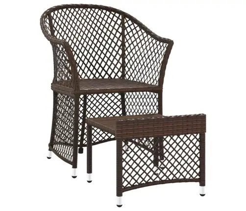 2-Daļīgs Dārza Atpūtas Mēbeļu Komplekts, Brūna Pe Rotangpalma Vidaxl