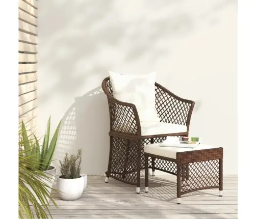 2-Daļīgs Dārza Atpūtas Mēbeļu Komplekts, Brūna Pe Rotangpalma Vidaxl