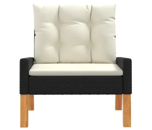 4-Daļīgs Dārza Atpūtas Mēbeļu Komplekts, Pe Rotangpalma, Koks Vidaxl