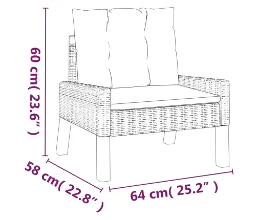 4-Daļīgs Dārza Atpūtas Mēbeļu Komplekts, Pe Rotangpalma, Koks Vidaxl