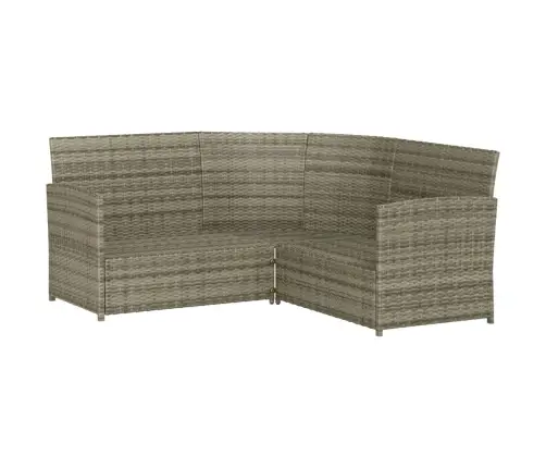 2-Daļīgs Stūra Dārza Dīvānu Komplekts, Pe Rotangpalma, Pelēks  Vidaxl