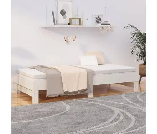 Izvelkama Gulta, Balta, 2X(100X200) Cm, Priedes Masīvkoks Vidaxl