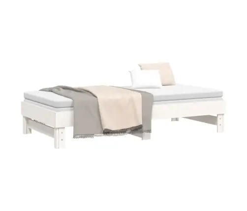 Izvelkama Gulta, Balta, 2X(90X190) Cm, Priedes Masīvkoks Vidaxl