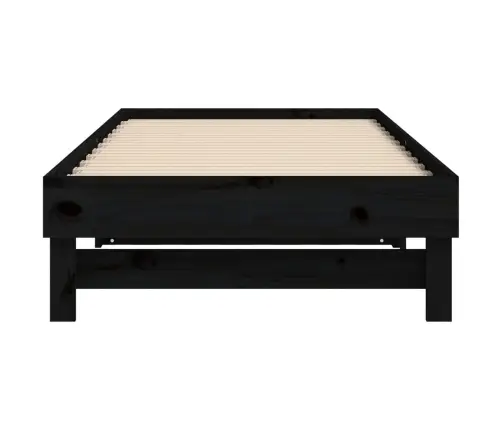 Ištraukiama Lova, Juoda, 2X(90X190)cm Pušies Medienos Masyvas