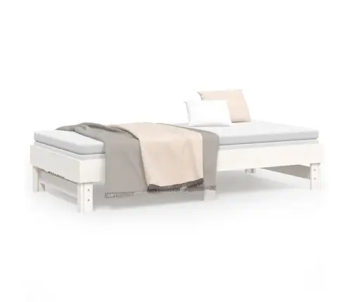 Izvelkama Gulta, Balta, 2X(75X190) Cm, Priedes Masīvkoks Vidaxl