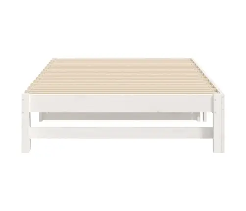 Izvelkama Gulta, Balta, 2X(100X200) Cm, Priedes Masīvkoks Vidaxl