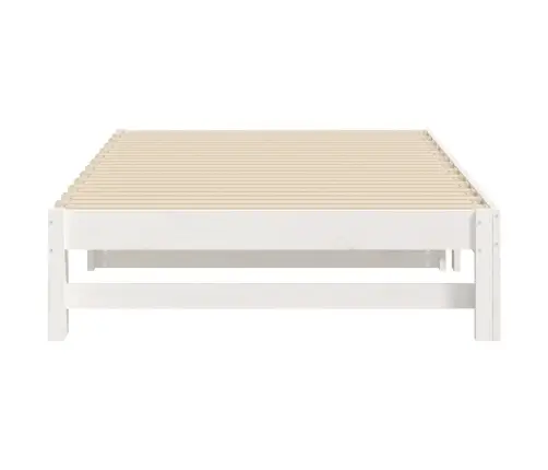 Izvelkama Gulta, Balta, 2X(90X200) Cm, Priedes Masīvkoks Vidaxl