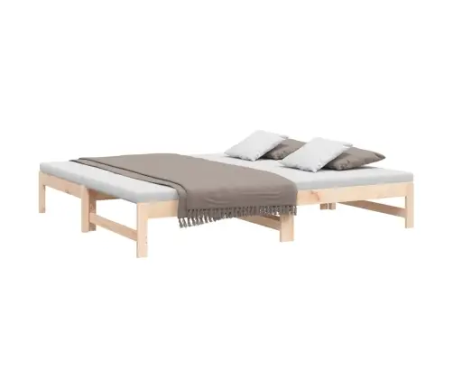 Ištraukiama Lova, 2X(75X190)cm Pušies Medienos Masyvas