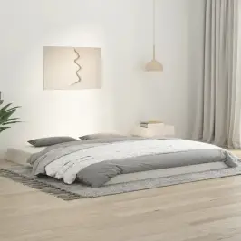 Voodiraam, Valge, 180 X 200 cm Männipuit