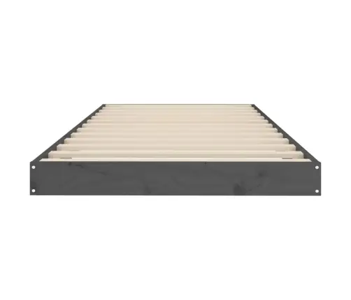 Gultas Rāmis, Pelēks, 75X190 Cm, Priedes Masīvkoks, Vienvietīgs Vidaxl