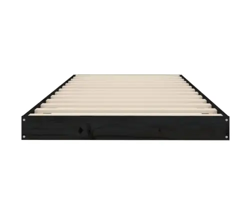 Voodiraam, Must, 75 X 190 cm Männipuit