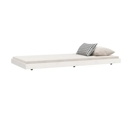 Gulta Bez Matrača, Balts, 75X190 Cm, Priedes Masīvkoks Vidaxl