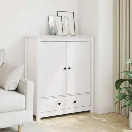 Augstā Kumode, Balta, 83X41,5X100 Cm, Priedes Masīvkoks Vidaxl