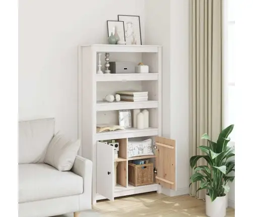 Augstais Skapītis, Balts, 80X35X154 Cm, Priedes Masīvkoks Vidaxl