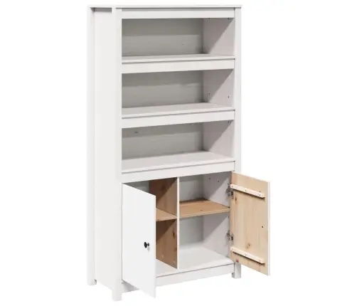 Augstais Skapītis, Balts, 80X35X154 Cm, Priedes Masīvkoks Vidaxl