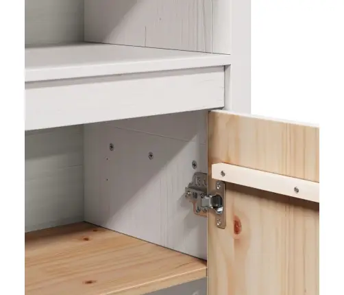 Augstais Skapītis, Balts, 80X35X154 Cm, Priedes Masīvkoks Vidaxl