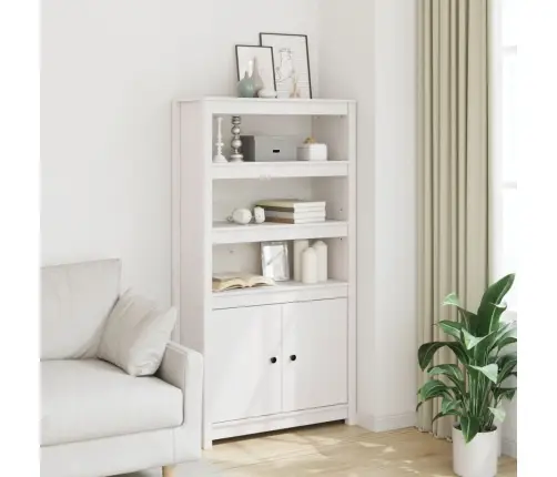 Augstais Skapītis, Balts, 80X35X154 Cm, Priedes Masīvkoks Vidaxl